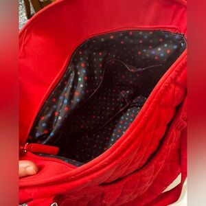 Vera Bradley Red Quilted Shoulder Bag with polka dot inside